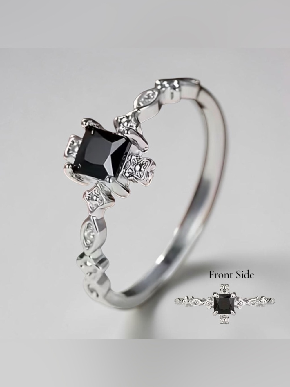 🖤🆕🖤Silver Onyx Vintage-Inspired Ring 
(Size 8)